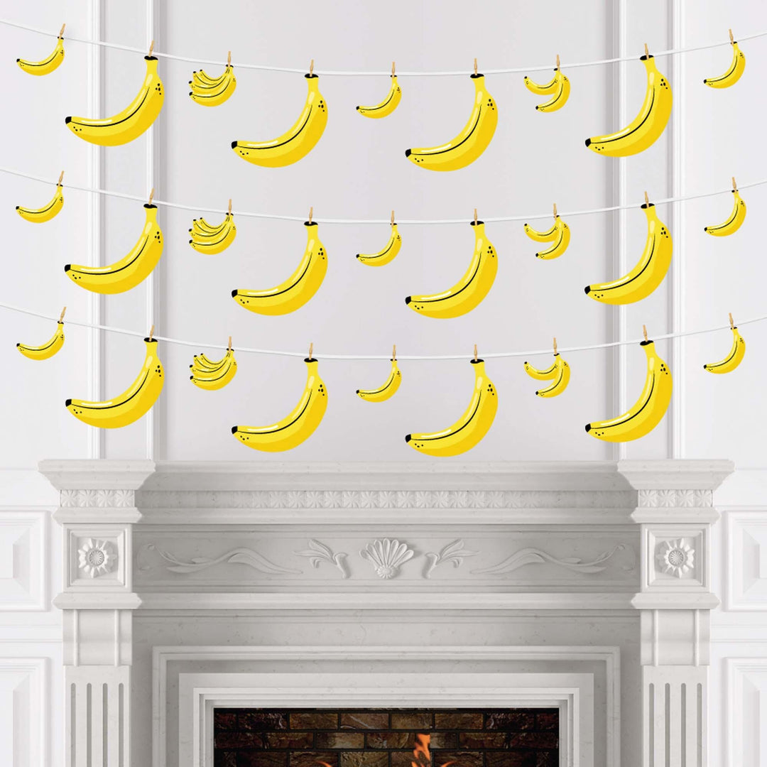 Let's Go Bananas - Tropical Party DIY Decorations - Clothespin Garland Banner - 44 Pieces