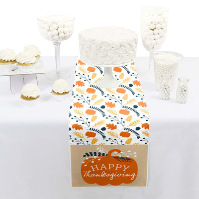 Happy Thanksgiving - Petite Fall Harvest Party Paper Table Runner - 12" x 60"