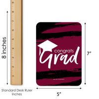 Maroon Grad - Best is Yet to Come - Bingo Cards and Markers - Burgundy Graduation Party Shaped Bingo Game - Set of 18