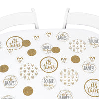 It's Twins - Gold Twins Baby Shower Giant Circle Confetti - Party Decorations - Large Confetti 27 Count