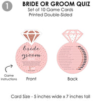 Bride Squad - 4 Rose Gold Bridal Shower or Bachelorette Party Games - 10 Cards Each - Who Knows The Bride Best, Bride or Groom Quiz, What's in Your Purse and Love - Gamerific Bundle