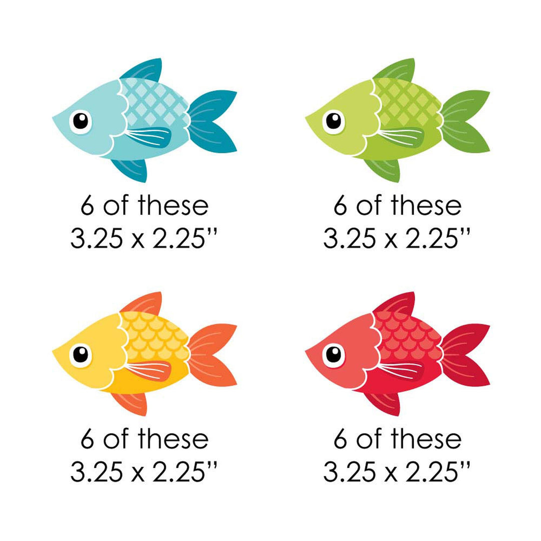 Let's Go Fishing - DIY Shaped Fish Themed Party or Birthday Party Cut-Outs - 24 ct