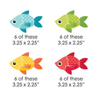 Let's Go Fishing - DIY Shaped Fish Themed Party or Birthday Party Cut-Outs - 24 ct