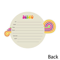 70's Disco - Shaped Fill-In Invitations - 1970s Disco Fever Party Invitation Cards with Envelopes - Set of 12