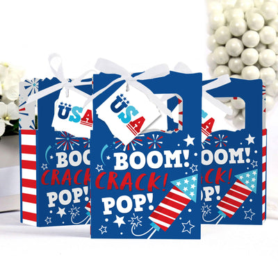 Firecracker 4th of July - Red, White and Royal Blue Party Favor Boxes - Set of 12