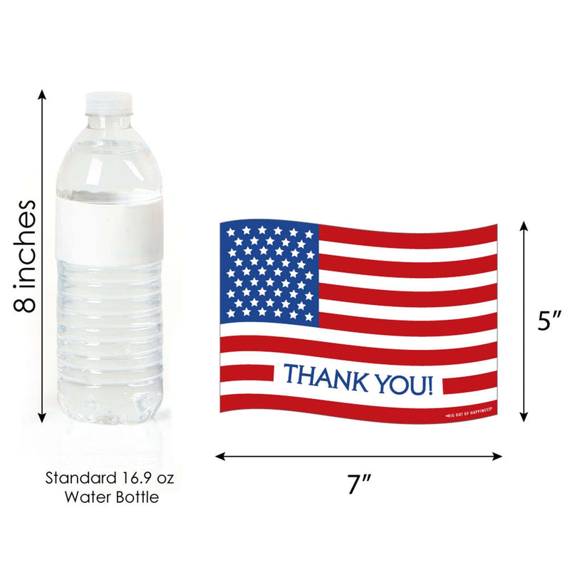 4th of July - Shaped Thank You Cards - Independence Day Thank You Note Cards with Envelopes - Set of 12