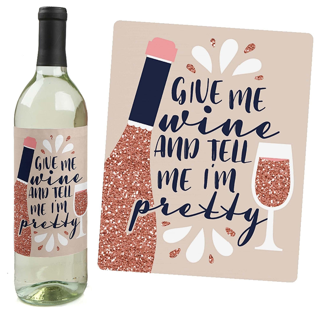 But First, Wine - Wine Tasting Party Decorations for Women and Men - Wine Bottle Label Stickers - Set of 4