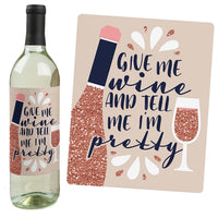 But First, Wine - Wine Tasting Party Decorations for Women and Men - Wine Bottle Label Stickers - Set of 4