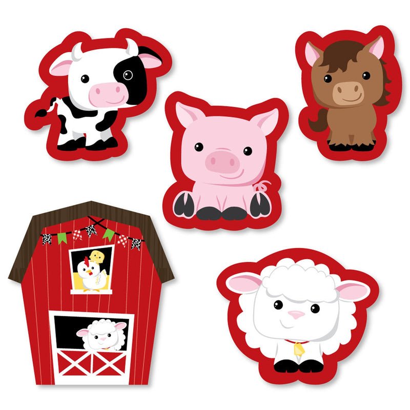 Farm Animals - DIY Shaped Barnyard Baby Shower or Birthday Party Cut-Outs - 24 ct
