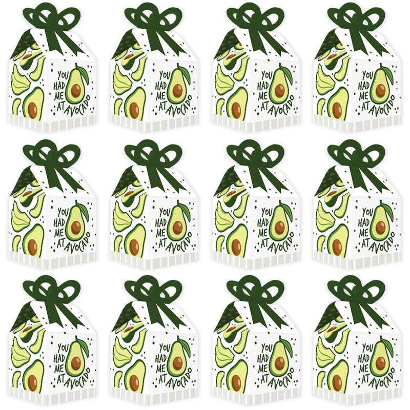 Hello Avocado - Square Favor Gift Boxes - Fiesta Party Bow Boxes - Set of 12