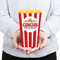 Carnival - Step Right Up Circus - Carnival Themed Baby Shower or Birthday Party Favor Popcorn Treat Boxes - Set of 12