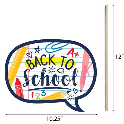 Back to School - First Day of School Classroom Decorations and Photo Booth Props Kit - 20 Count