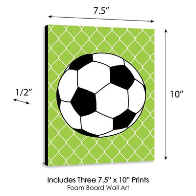 GOAAAL! - Soccer - Sports Themed Nursery Wall Art, Kids Room Decor and Game Room Home Decorations - 7.5 x 10 inches - Set of 3 Prints