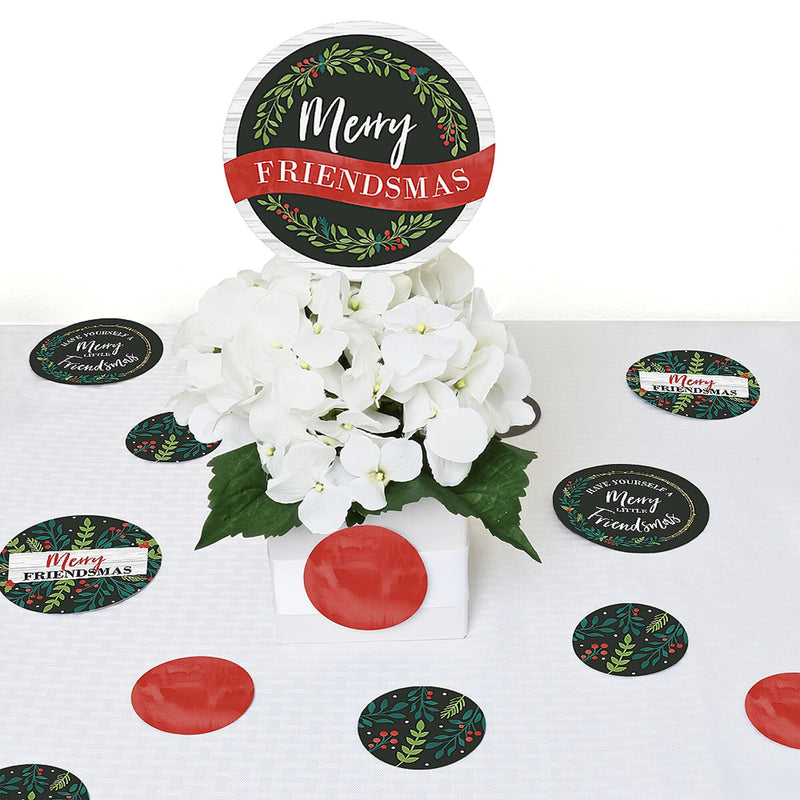 Rustic Merry Friendsmas - Friends Christmas Party Giant Circle Confetti - Party Decorations - Large Confetti 27 Count