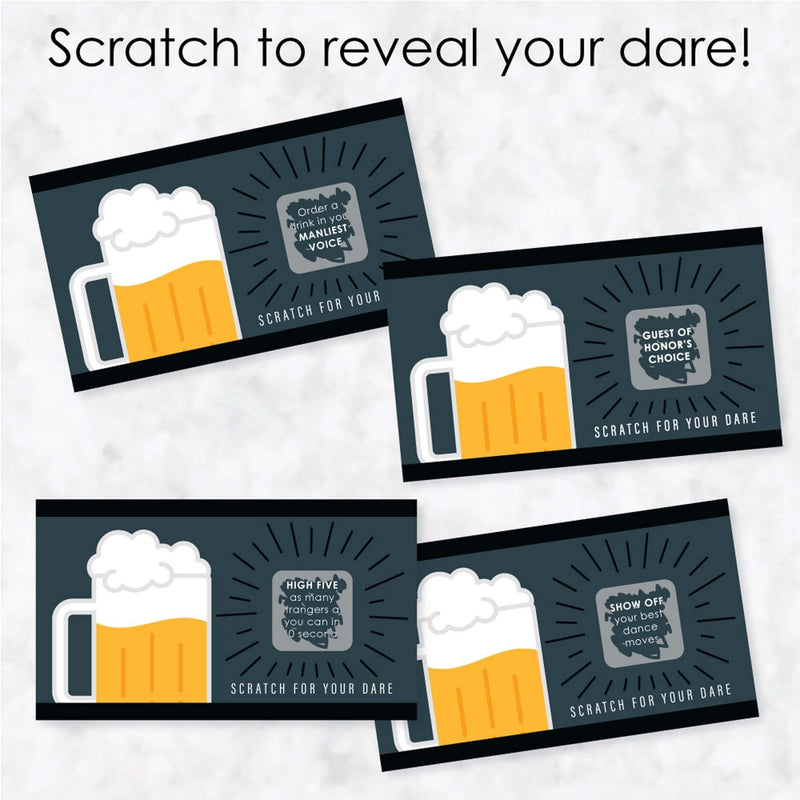 Cheers and Beers Happy Birthday - Birthday Party Game Scratch Off Dare Cards - 22 Count