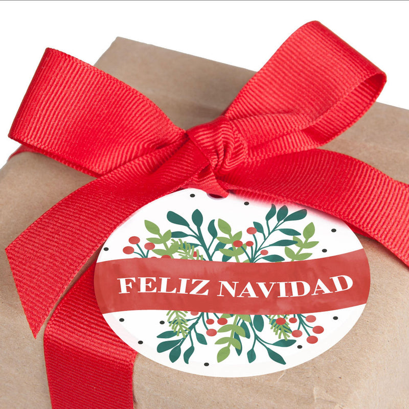Feliz Navidad - Holiday and Spanish Christmas Party To and From Favor Gift Tags (Set of 20)