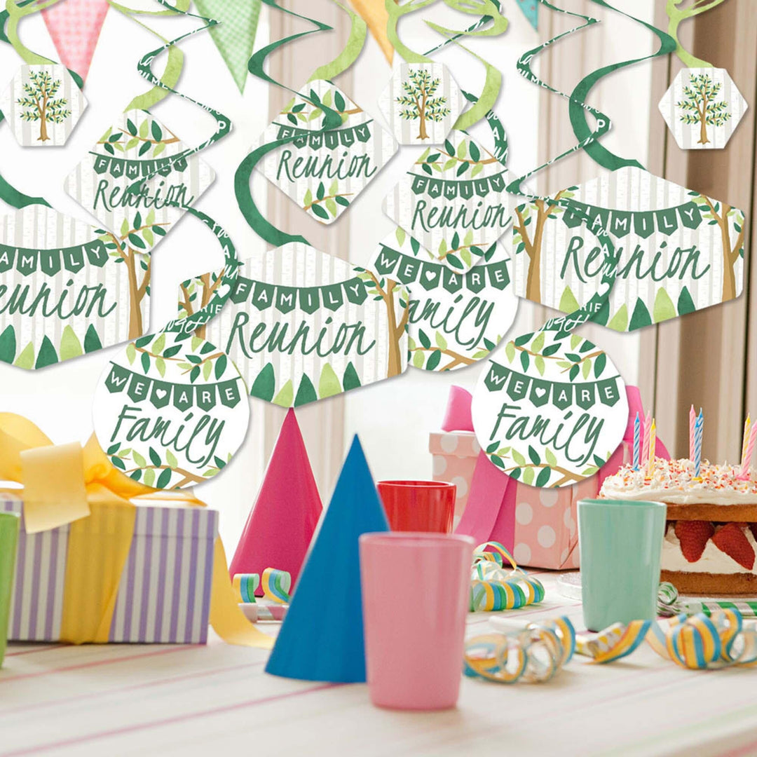 Family Tree Reunion - Family Gathering Party Hanging Decor - Party Decoration Swirls - Set of 40