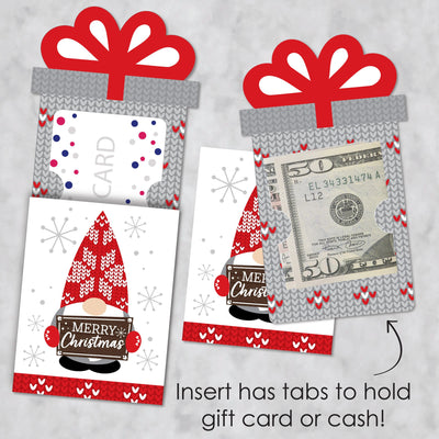 Christmas Gnomes - Holiday Party Money and Gift Card Sleeves - Nifty Gifty Card Holders - Set of 8