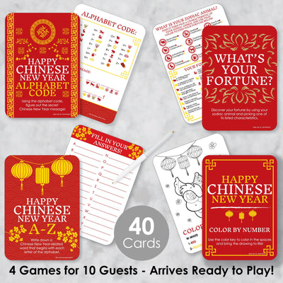 Chinese New Year - 4 Lunar New Year Games - 10 Cards Each - Gamerific Bundle