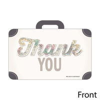 World Awaits - Shaped Thank You Cards - Travel Themed Party Thank You Note Cards with Envelopes - Set of 12
