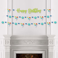 Roar Dinosaur - Dino Mite T-Rex Birthday Party Letter Banner Decoration - 36 Banner Cutouts and Happy Birthday Banner Letters