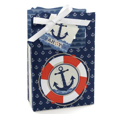 Ahoy - Nautical - Baby Shower or Birthday Party Favor Boxes - Set of 12