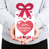 Happy Galentine's Day - Square Favor Gift Boxes - Valentine's Day Party Bow Boxes - Set of 12