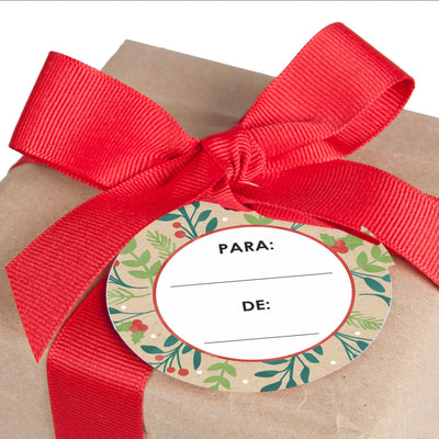 Feliz Navidad - Holiday and Spanish Christmas Party To and From Favor Gift Tags (Set of 20)