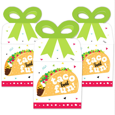 Taco 'Bout Fun - Square Favor Gift Boxes - Mexican Fiesta Bow Boxes - Set of 12
