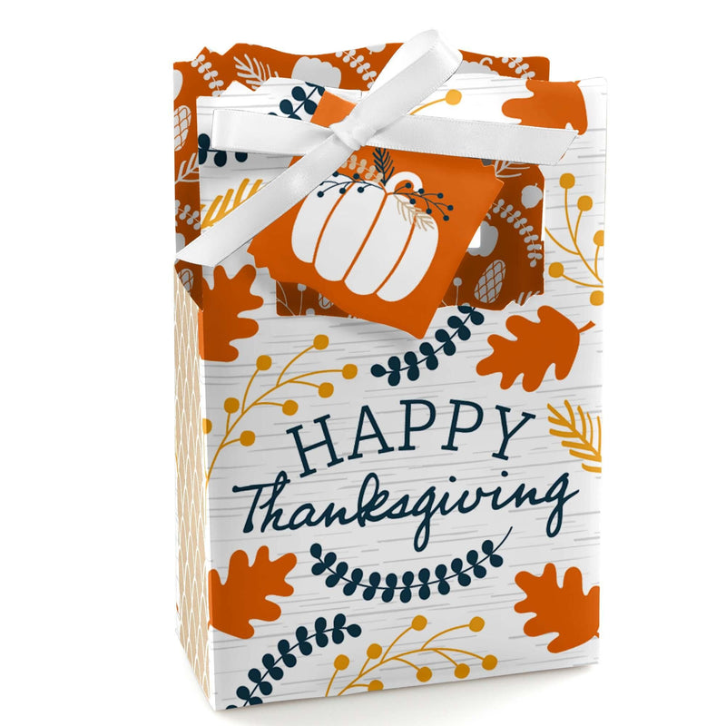 Happy Thanksgiving - Fall Harvest Party Favor Boxes - Set of 12