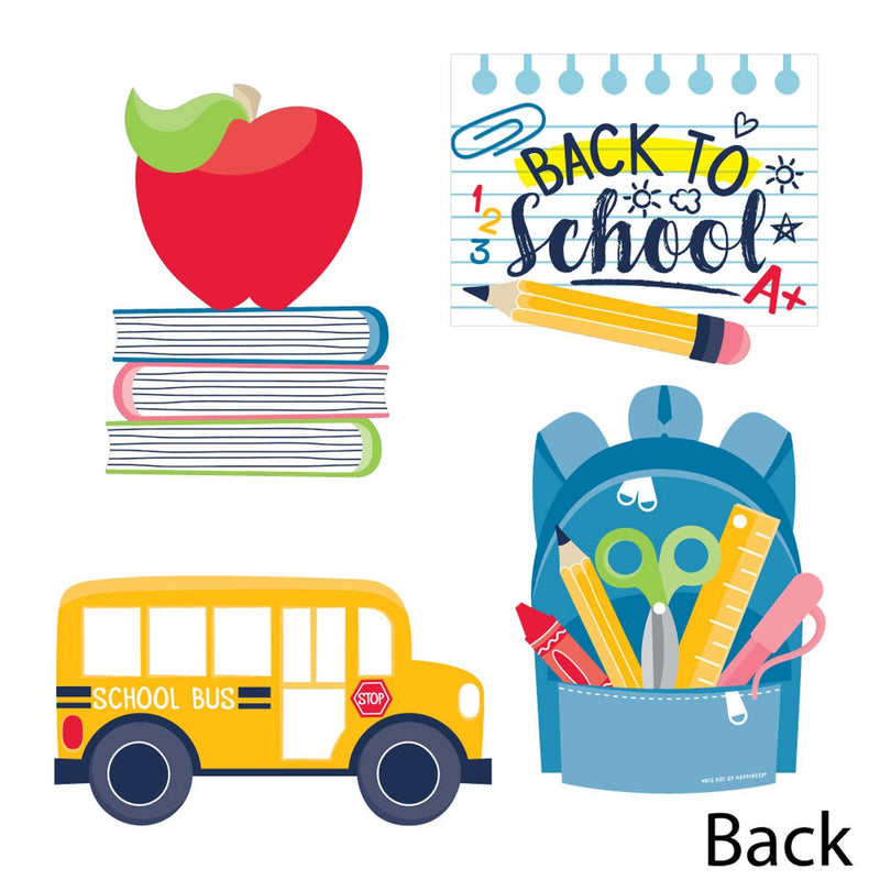 Back to School - Backpack, School Bus, Apple and Books Decorations Diy First Day of School Classroom Essentials - Set of 20