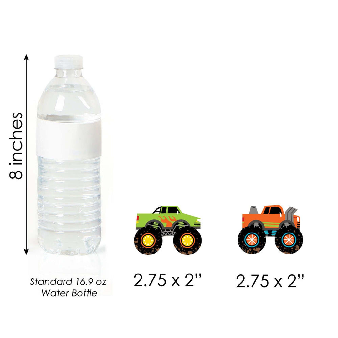 Smash and Crash - Monster Truck - Dessert Cupcake Toppers - Boy Birthday Party Clear Treat Picks - Set of 24
