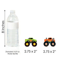 Smash and Crash - Monster Truck - Dessert Cupcake Toppers - Boy Birthday Party Clear Treat Picks - Set of 24