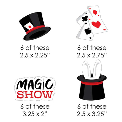 Ta-Da, Magic Show - DIY Shaped Magical Birthday Party Cut-Outs - 24 Count