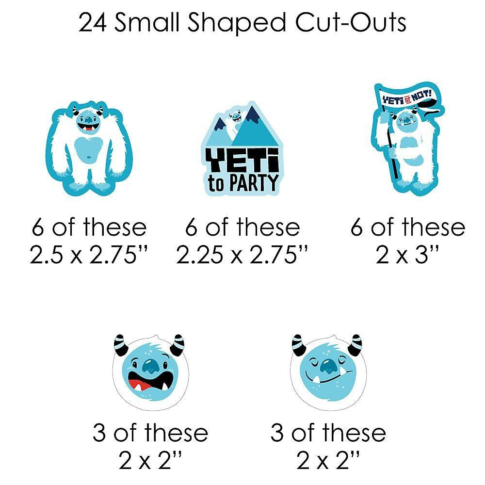 Yeti to Party - Abominable Snowman Party or Birthday Party DIY Decorations - Clothespin Garland Banner - 44 Pieces