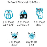 Yeti to Party - Abominable Snowman Party or Birthday Party DIY Decorations - Clothespin Garland Banner - 44 Pieces