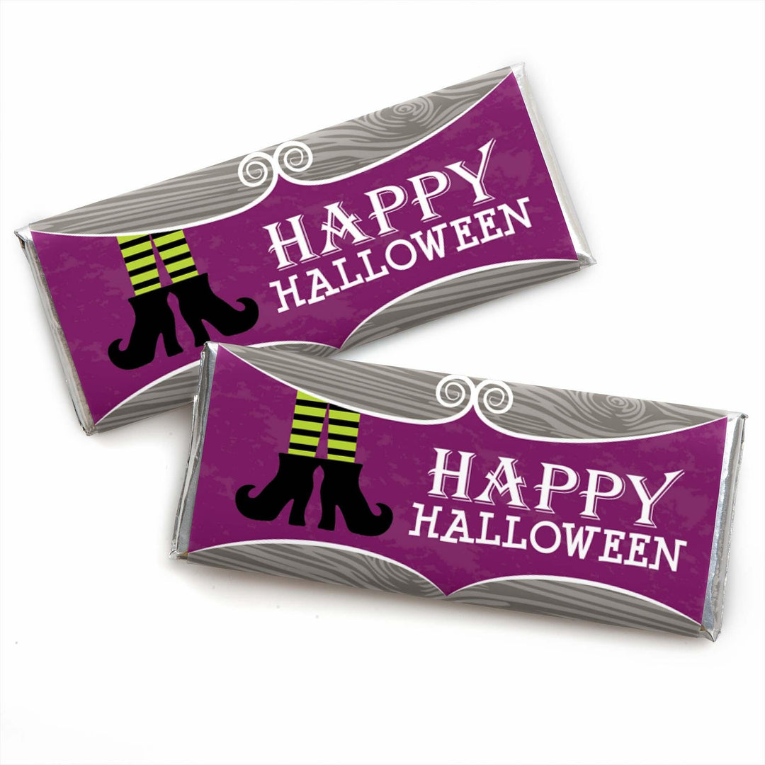 Happy Halloween - Candy Bar Wrapper Witch Party Favors - Set of 24