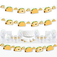 Taco 'Bout Fun - Mexican Fiesta DIY Decorations - Clothespin Garland Banner - 44 Pieces