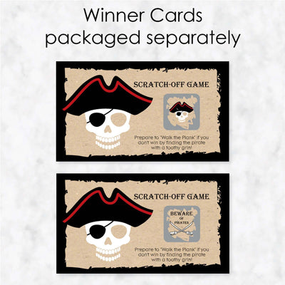 Beware of Pirates - Birthday Party Game Scratch Off Cards - 22 ct