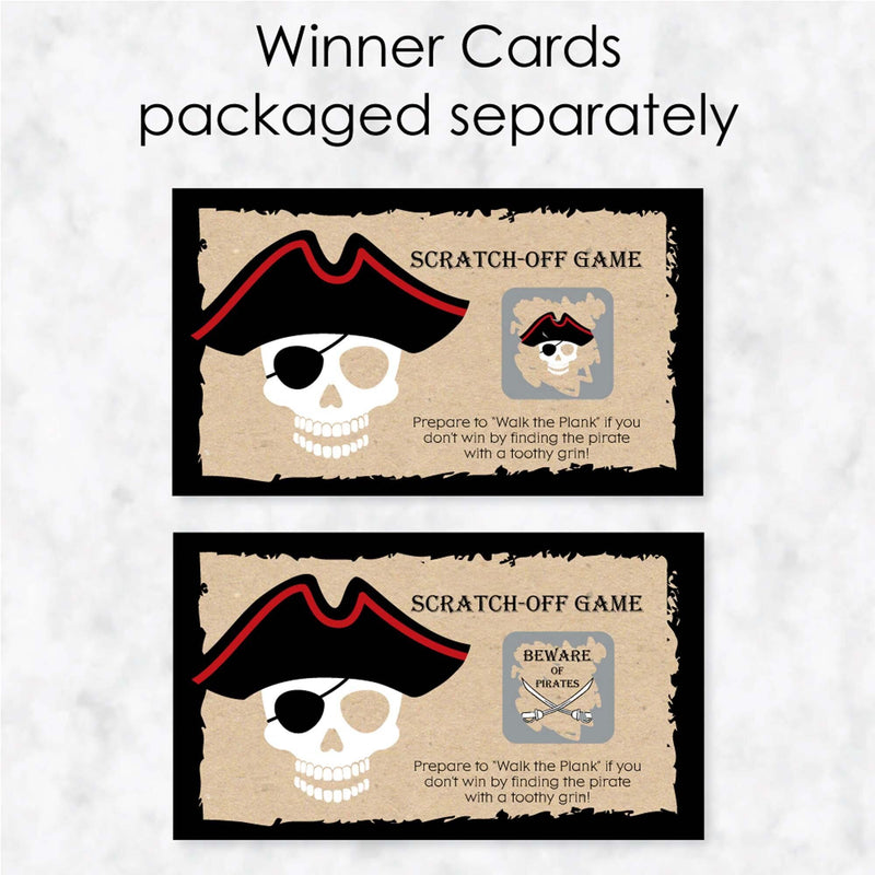 Beware of Pirates - Birthday Party Game Scratch Off Cards - 22 ct