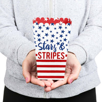 Stars and Stripes - Memorial Day, 4th of July and Labor Day USA Patriotic Party Favor Popcorn Treat Boxes - Set of 12