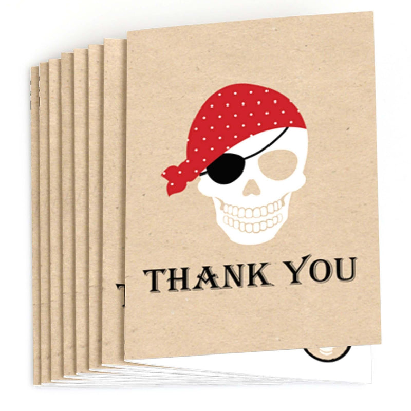 Beware of Pirates - Birthday Party Thank You Cards - 8 ct