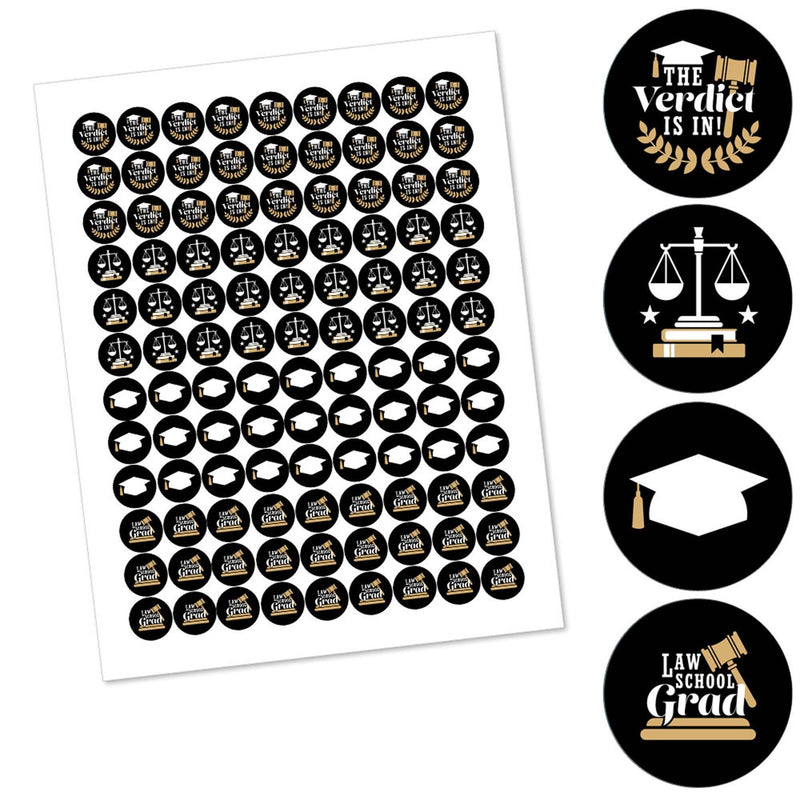 Law School Grad - Round Candy Labels Future Lawyer Graduation Party Favors - Fits Hershey&