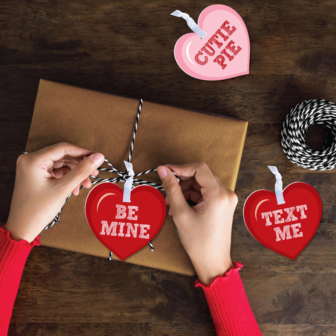 Conversation Hearts - Valentine's Day Decorations - Tree Ornaments - Set of 12