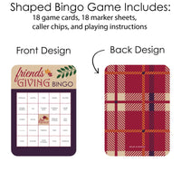 Friends Thanksgiving Feast - Bingo Cards and Markers - Friendsgiving Party Bingo Game - Set of 18