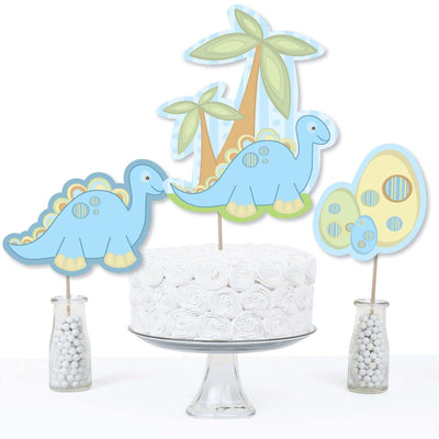 Baby Boy Dinosaur - Baby Shower or Birthday Party Centerpiece Sticks - Table Toppers - Set of 15