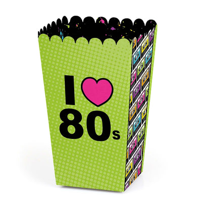 80's Retro - Totally 1980s Party Favor Popcorn Treat Boxes - Set of 12