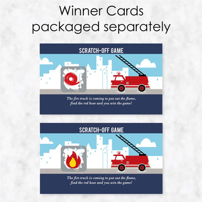 Fired Up Fire Truck - Firefighter Firetruck Baby Shower or Birthday Party Game Scratch Off Cards - 22 ct