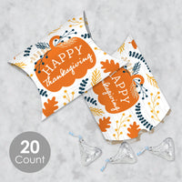 Happy Thanksgiving - Favor Gift Boxes - Fall Harvest Party Petite Pillow Boxes - Set of 20
