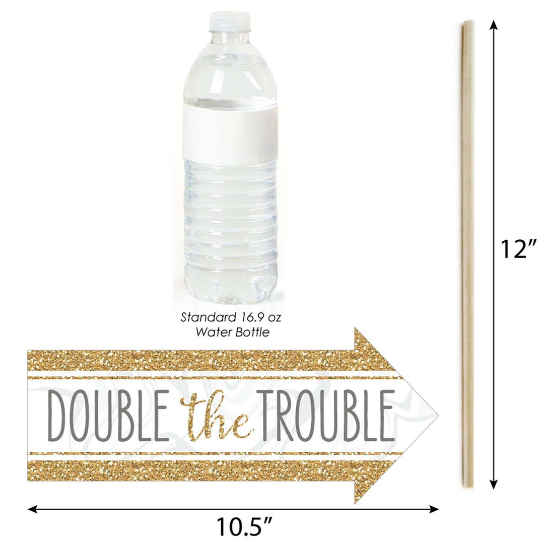 Funny It's Twins - 10 Piece Gold Twins Baby Shower Photo Booth Props Kit